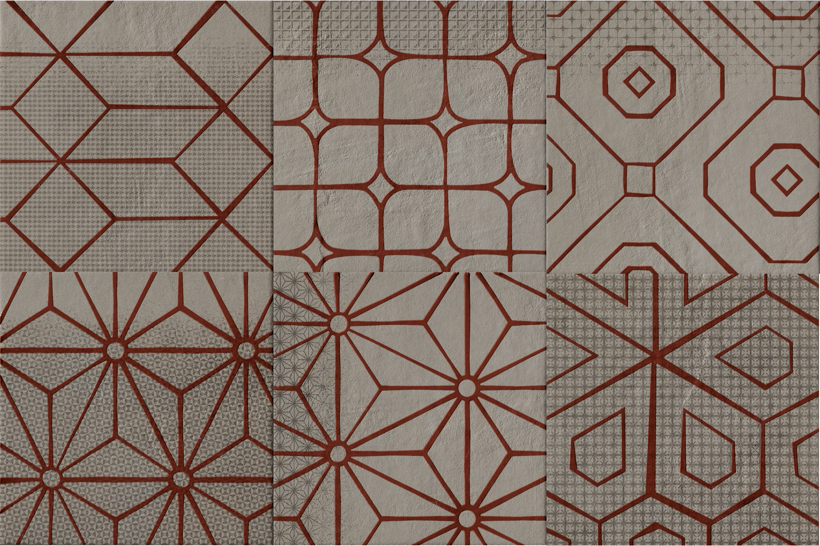 Керамогранит Cir Serenissima Mat Mat Zinc Dec Red Mix 6