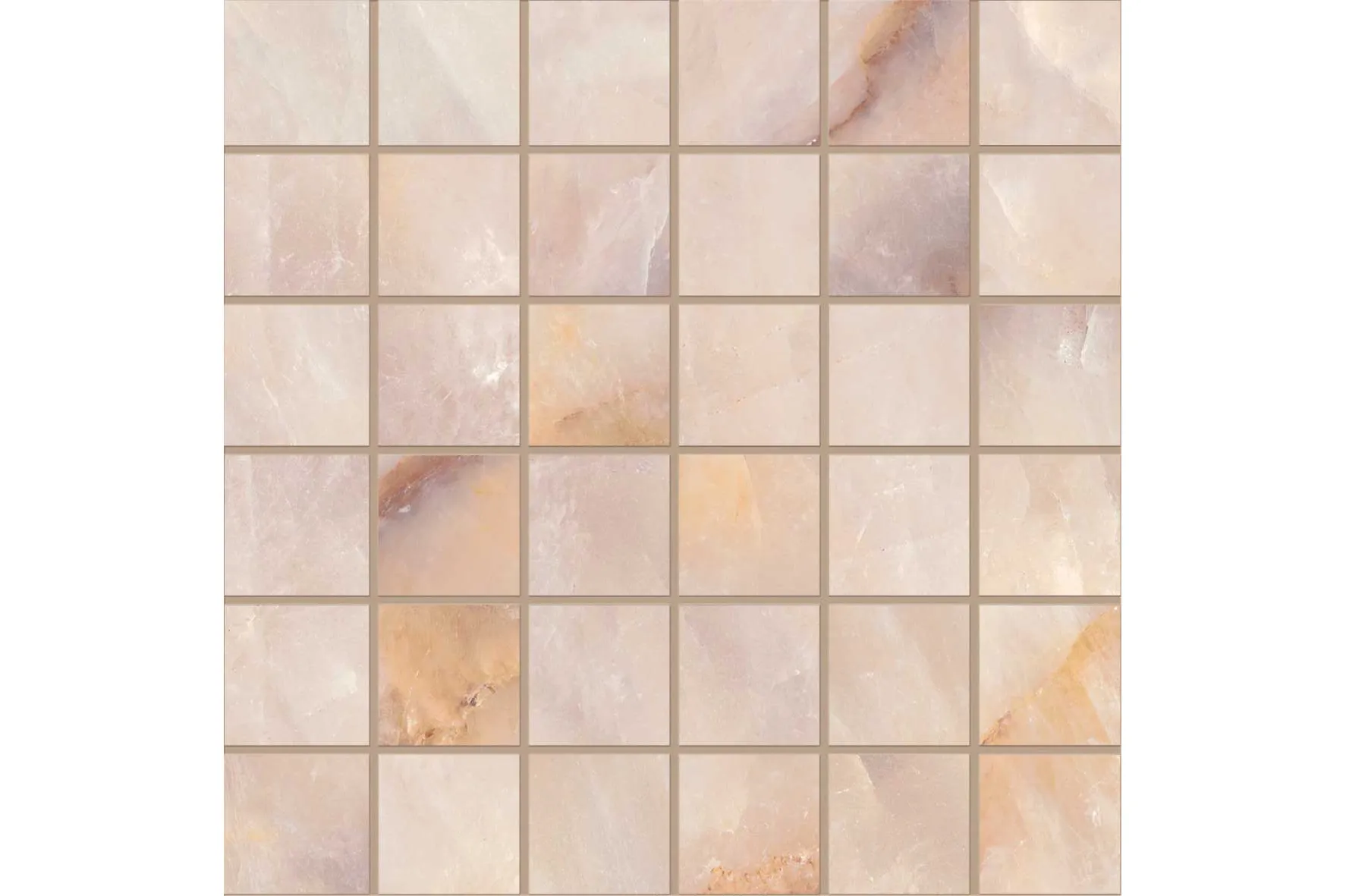 Керамогранит Emil Ceramica Tele di Marmo Crystal Mosaico Extra Pink 5X5