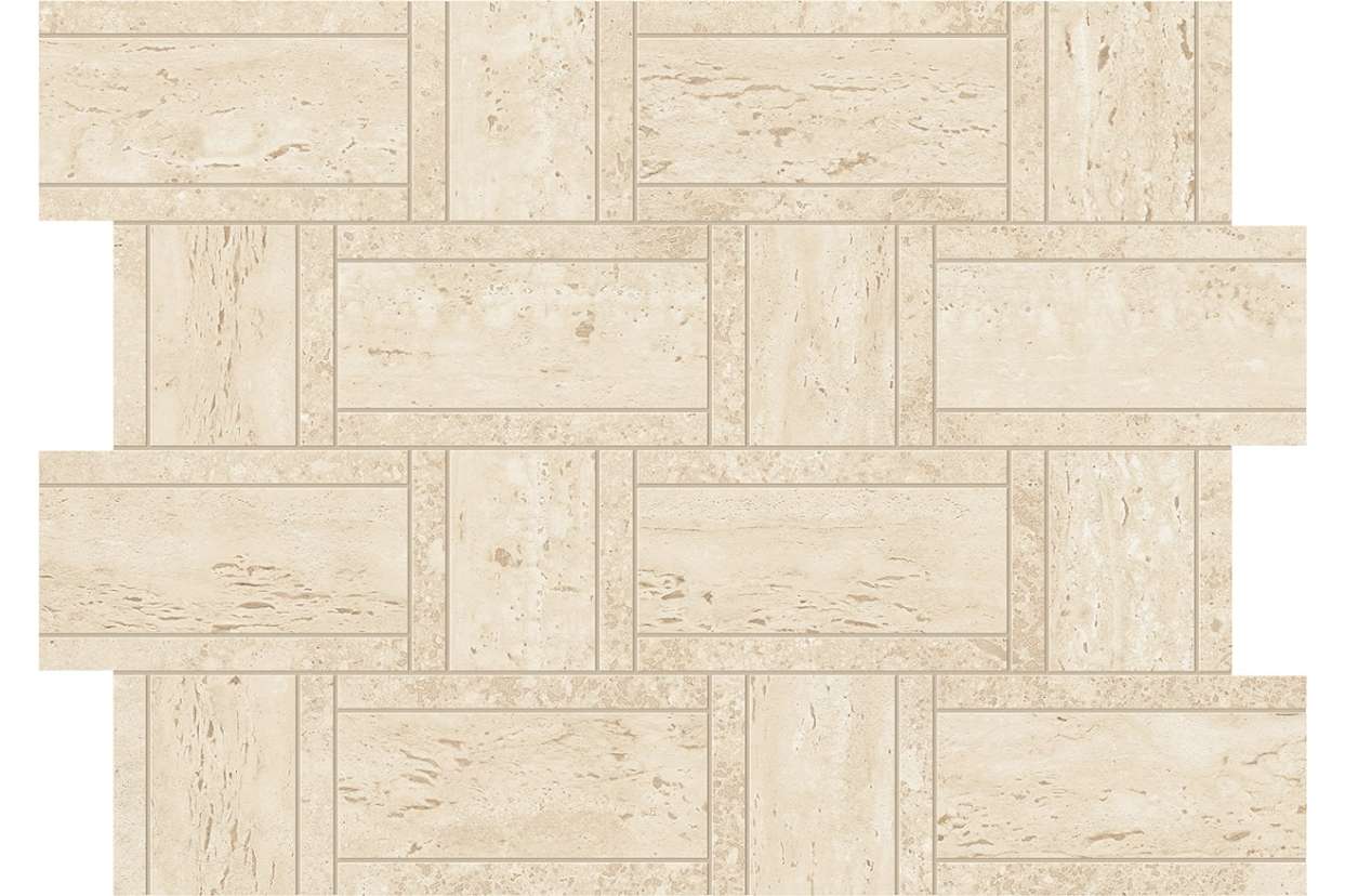 Керамогранит Atlas Concorde Marvel Travertine Sand Mosaico Basketweave