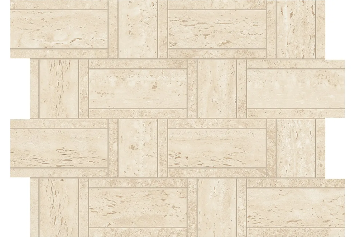 Керамогранит Atlas Concorde Marvel Travertine Sand Mosaico Basketweave