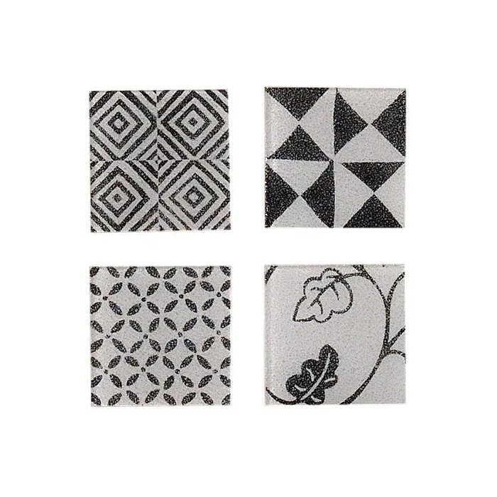 Мозаика Settecento (Сеттеченто) Musiva (Музива) Musiva Decoro " C " Grigio/nero 4.5x4.5 (4 Pezzi)