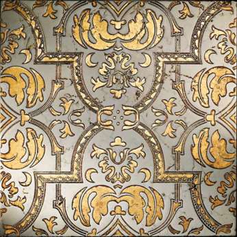 Мрамор Petra Antiqua Lacche 2 GLAMOUR 2 Fondo Biancone - Decoro Oro 30,5 x 30,5