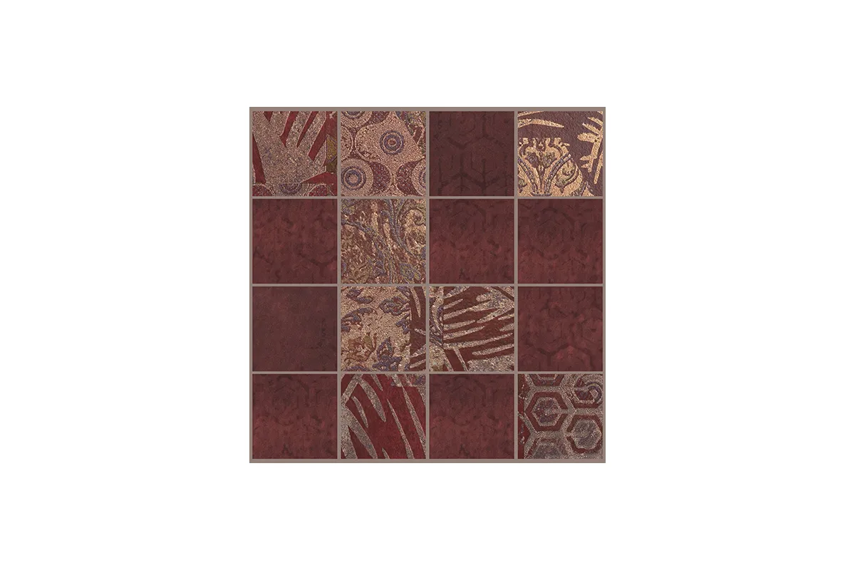 Керамогранит Decoratori Bassanesi Luci di Venezia Intreccio 7,2 Luci-Riflesso-Red