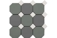 Керамогранит CE.SI. Full Body Ottagono 10X10 Su Rete 5Pz Chiaro-Giada-Nickel Toz.3.5X3.5 Fluoro