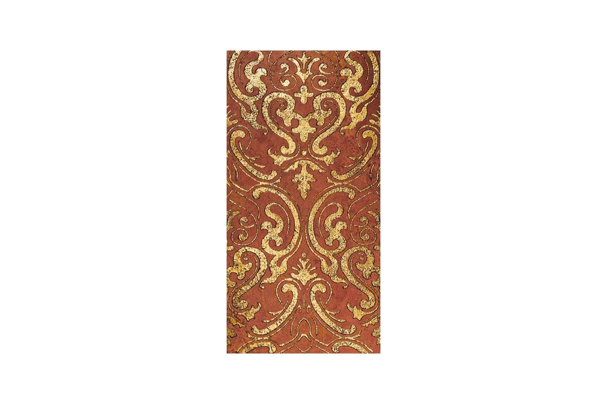 Мрамор Petra Antiqua Lacche 1 Shiraz 2 Fondo Travertino Rosso - Decoro Oro 30,5 X 60