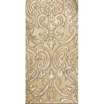 Мрамор Petra Antiqua Lacche 1 SHIRAZ 2 Fondo Travertino Chiaro - Decoro Argento 30,5 x 60