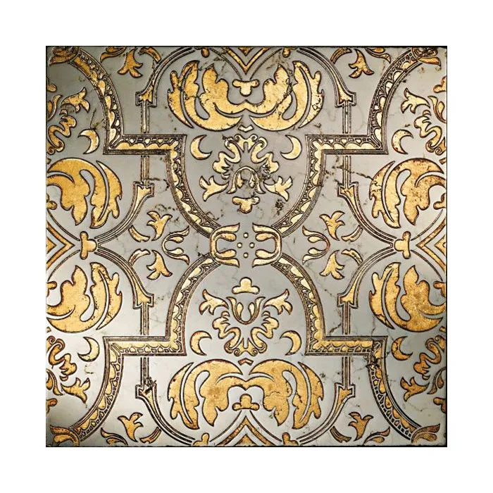 Мрамор Petra Antiqua Lacche 2 GLAMOUR 2 Fondo Biancone - Decoro Oro 30,5 x 30,5