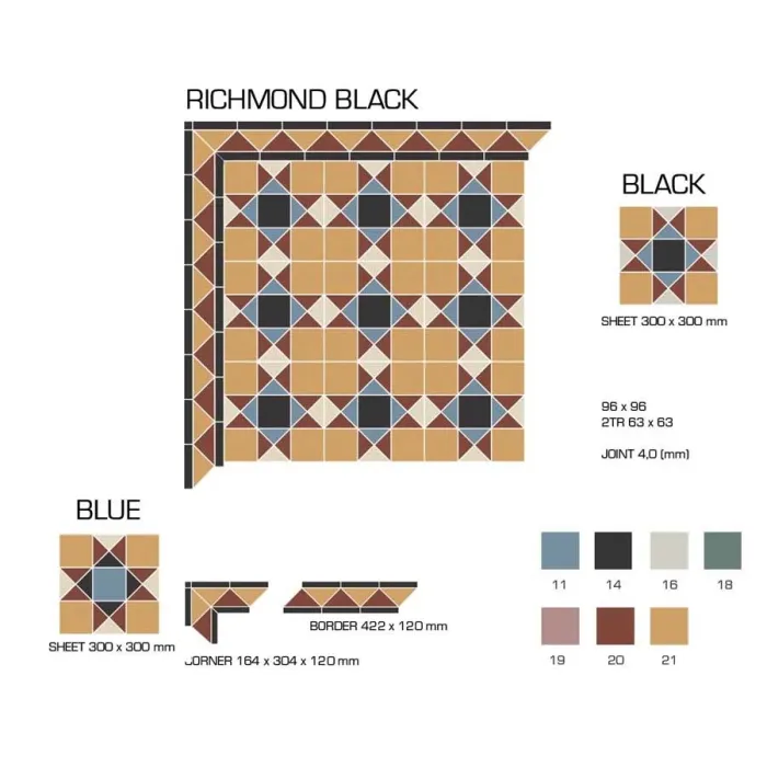 Керамогранит TopCer Victorian Designs Richmond black