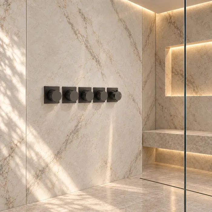 Cантехника Gessi Incastri Внешняя часть настенного термостатического смесителя 4 независимых выхода