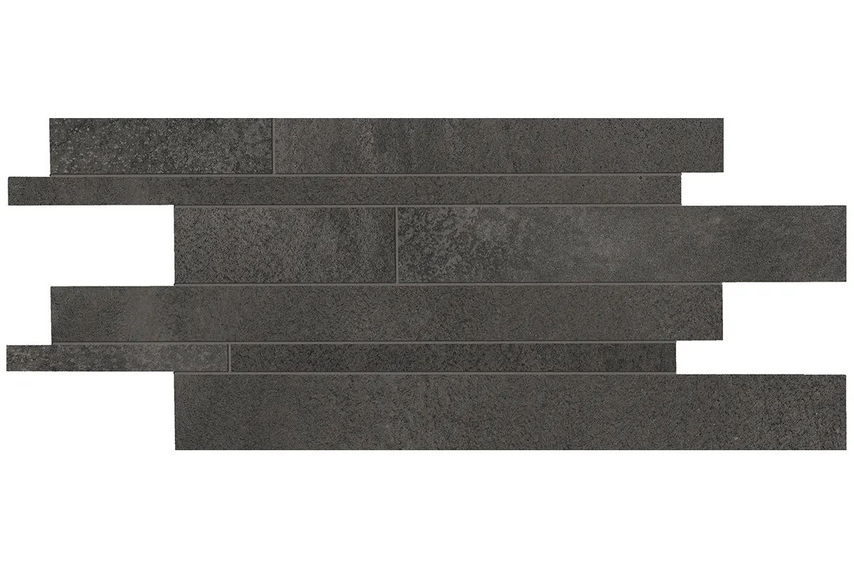 Керамогранит Ergon by Emil Group Tr3nd Mosaico Listelli Sfalsati Black B
