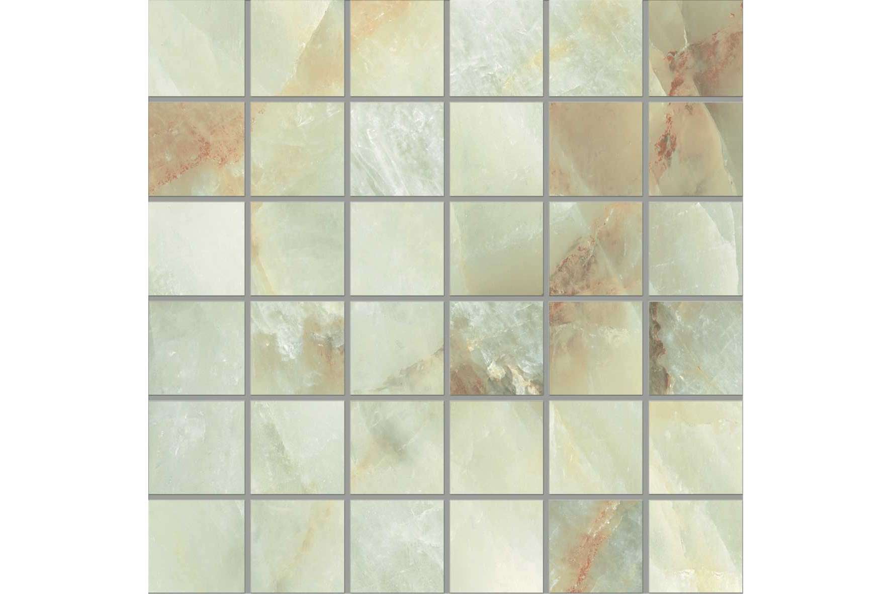 Керамогранит Emil Ceramica Tele di Marmo Crystal Mosaico Extra Light Green 5X5