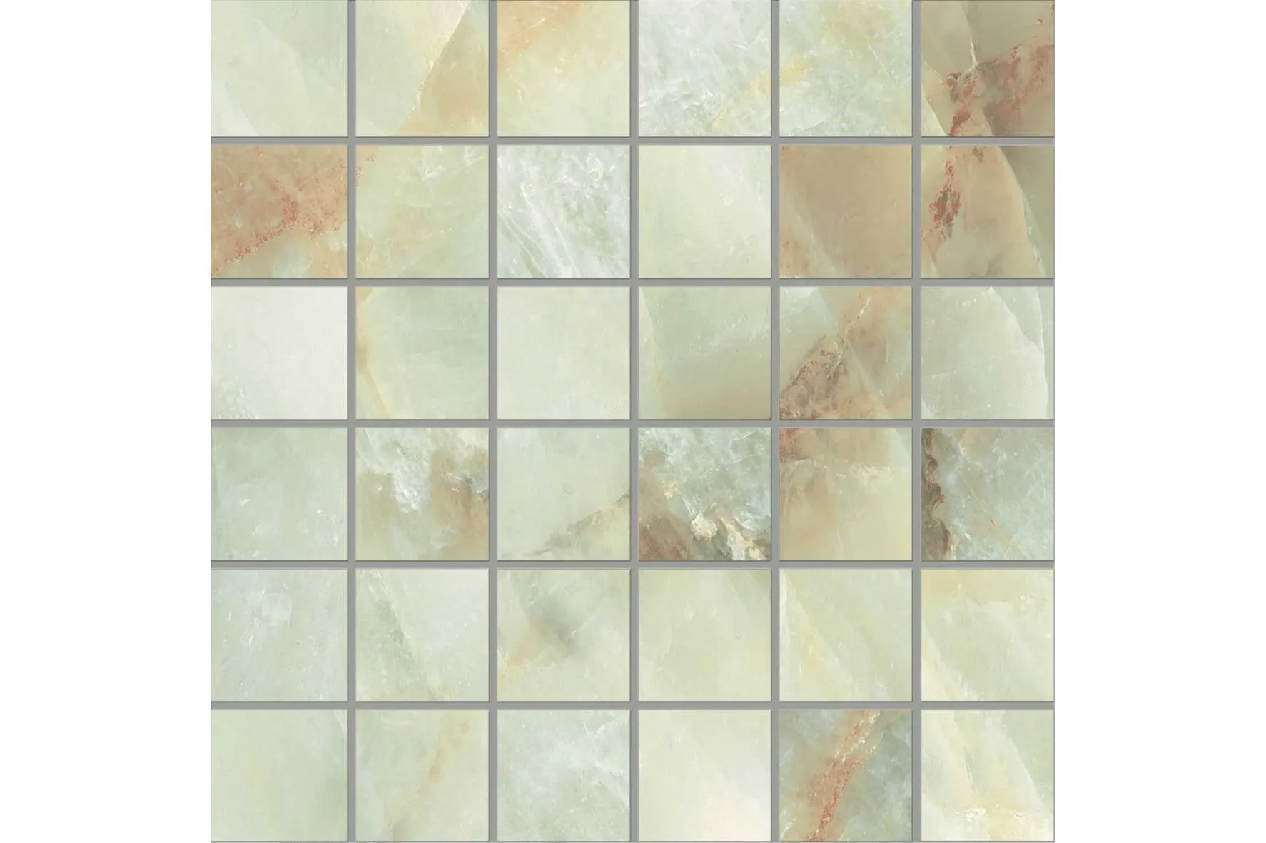 Керамогранит Emil Ceramica Tele di Marmo Crystal Mosaico Extra Light Green 5X5