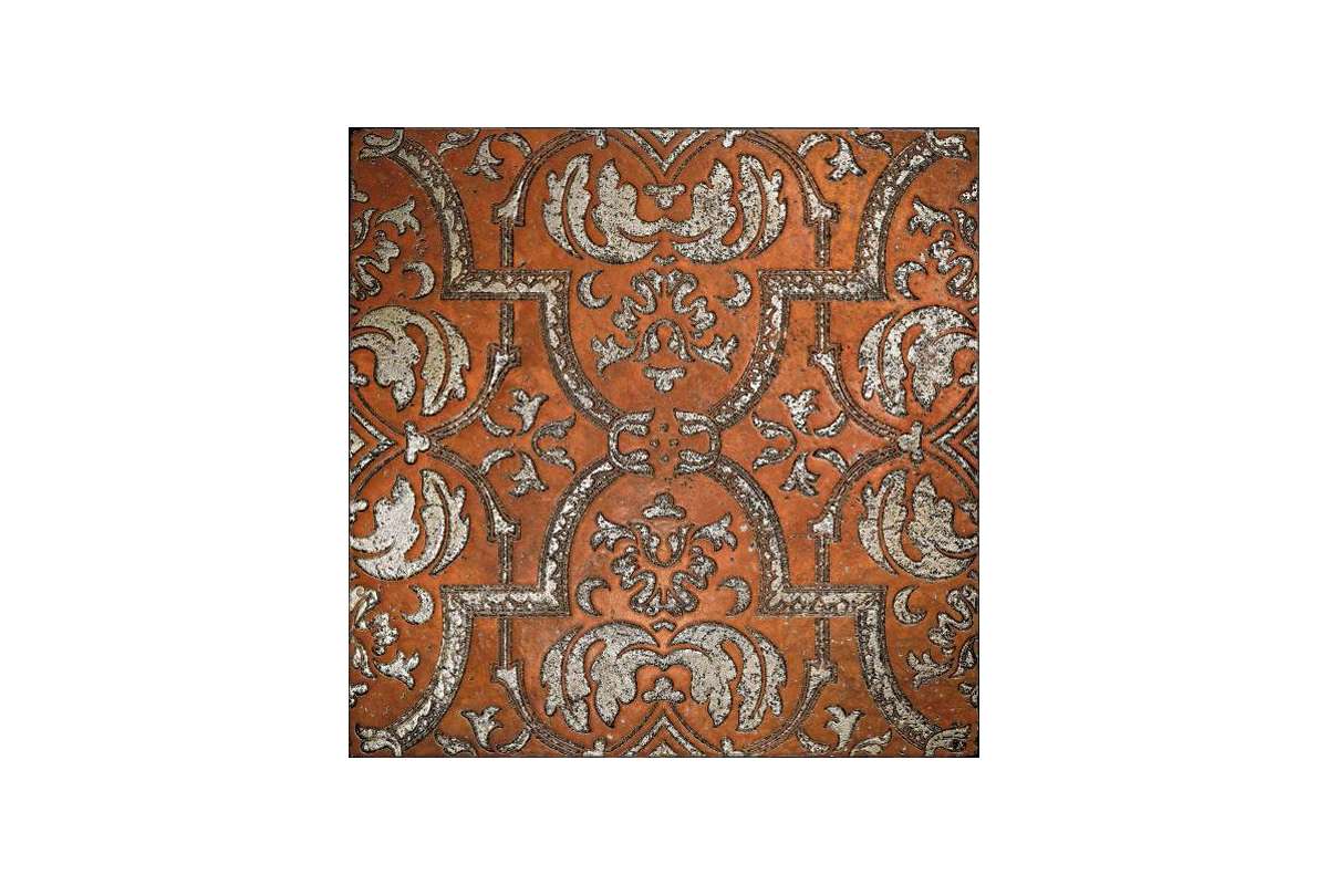 Мрамор Petra Antiqua Lacche 2 Glamour 2 - Fondo Biancone - Decoro Argento  30,5 X 30,5