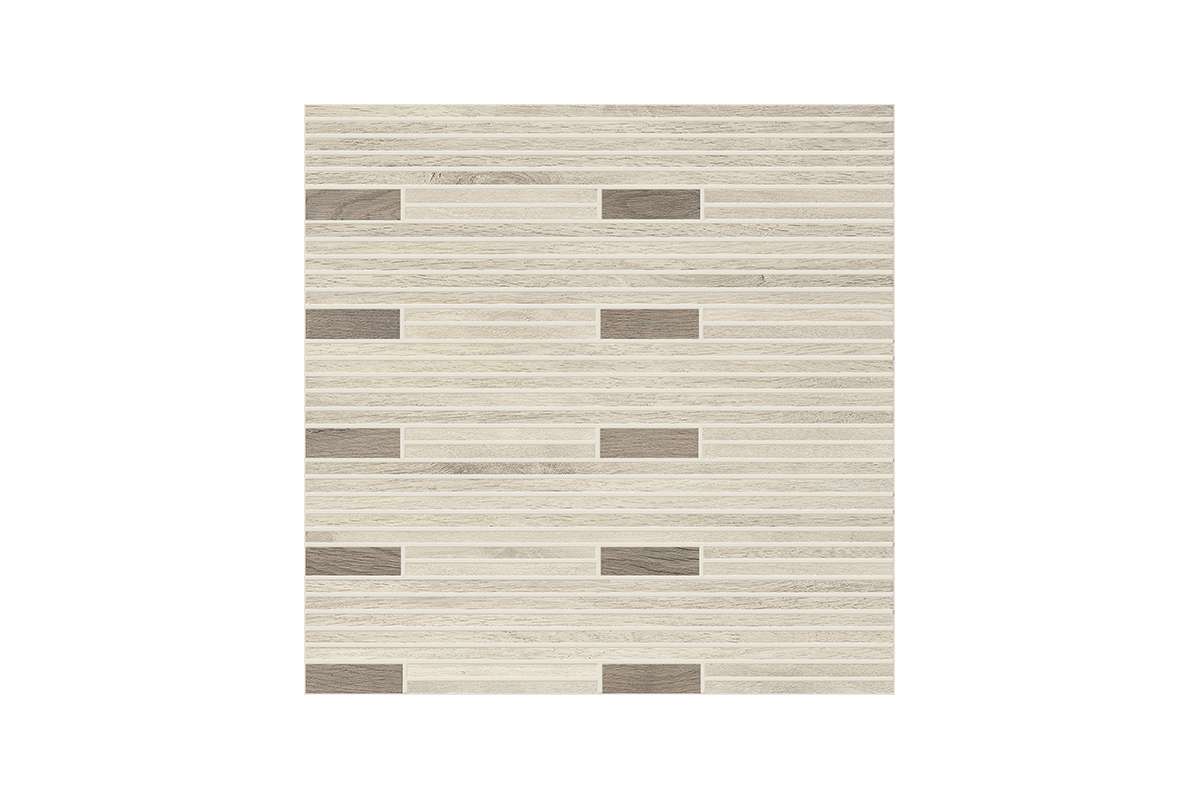 Керамогранит Ergon by Emil Group Wood Talk Mosaico Talk White Grey