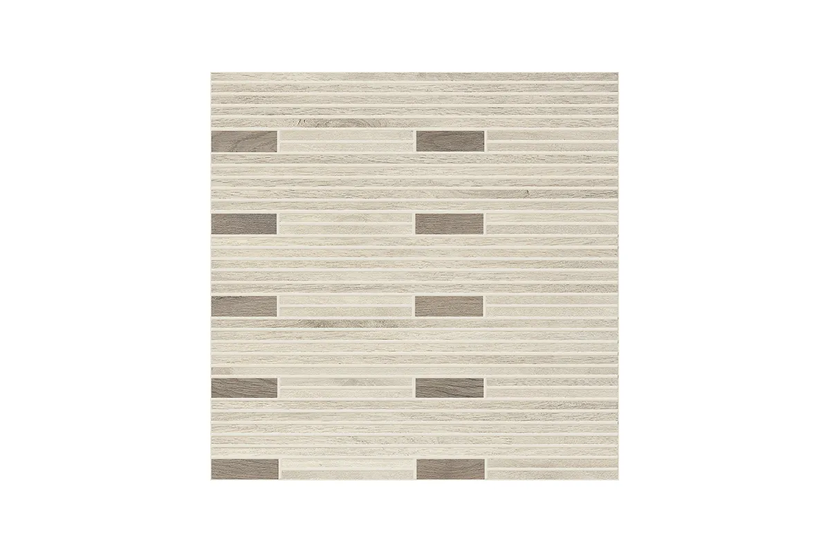 Керамогранит Ergon by Emil Group Wood Talk Mosaico Talk White Grey