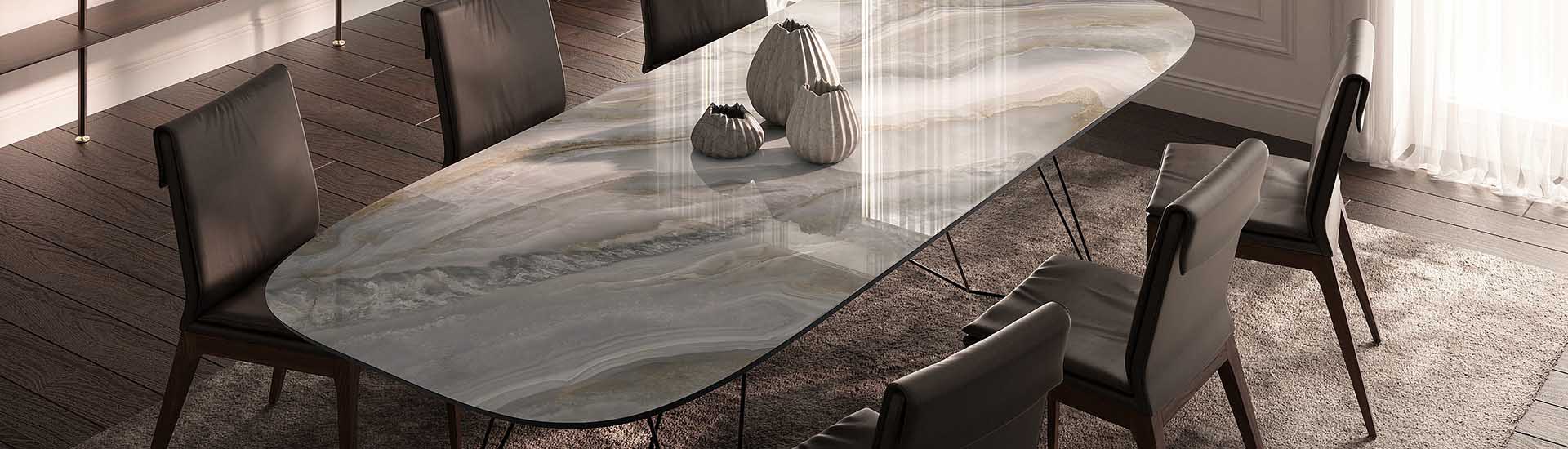 Керамогранит Laminam Rus Diamond Onice Grigio Lucidato Starlit