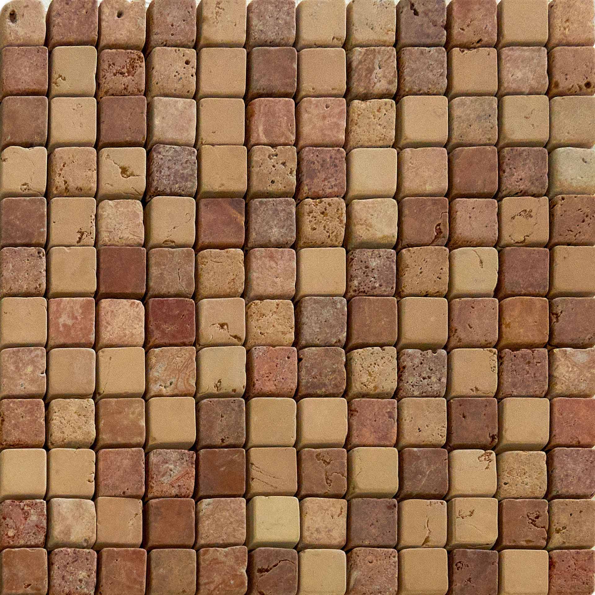 Mosaico 2.5x2.5 Su Rete Rosso As/Rosa Per/Trav/Rosso/Rosal