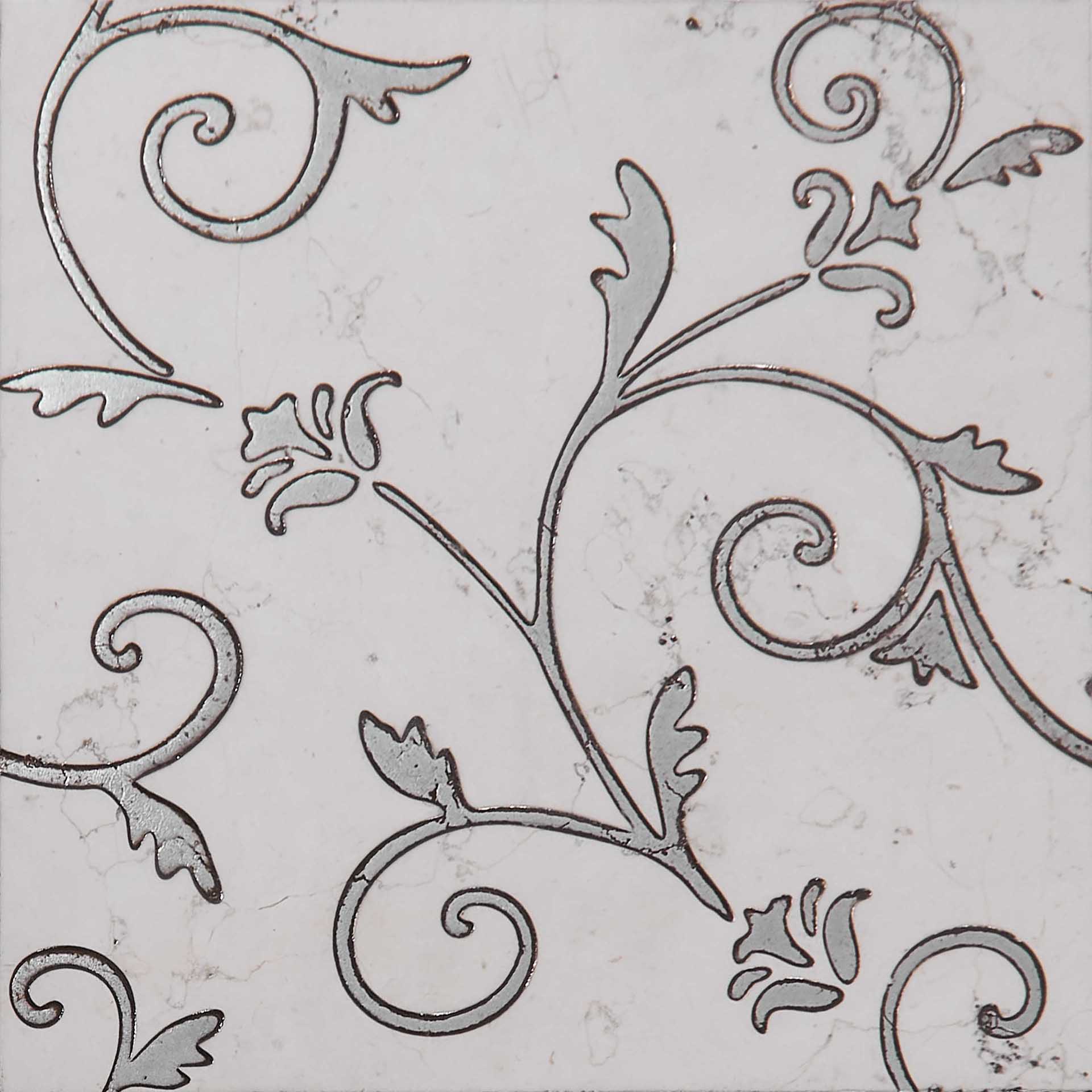 Мрамор Petra Antiqua Acqueforti Tiles HIBISCUS 2 LONDONGREY DEC.SILVER