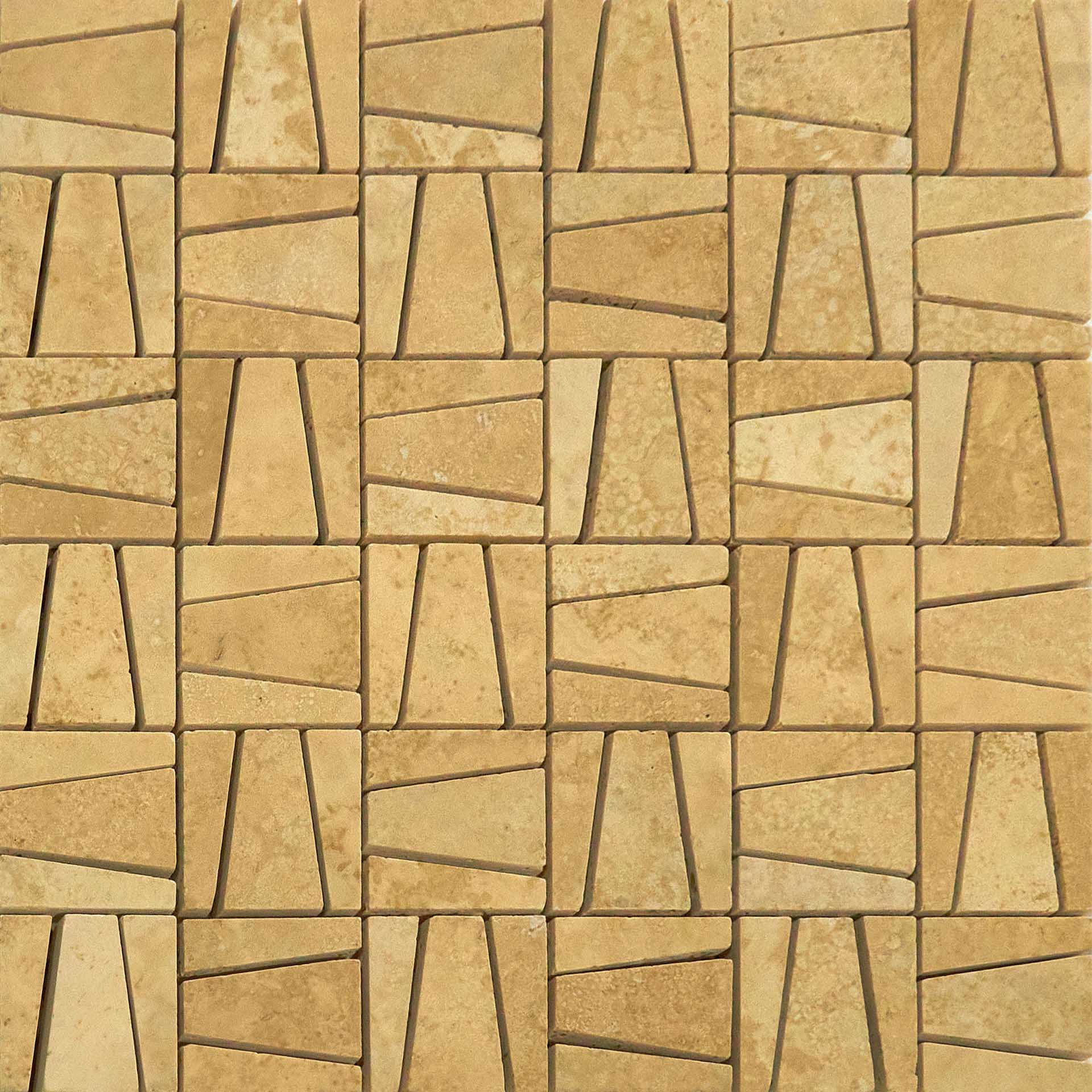 Mosaico 5x5 Su Rete MAYA TRAVERTINO CHIARO