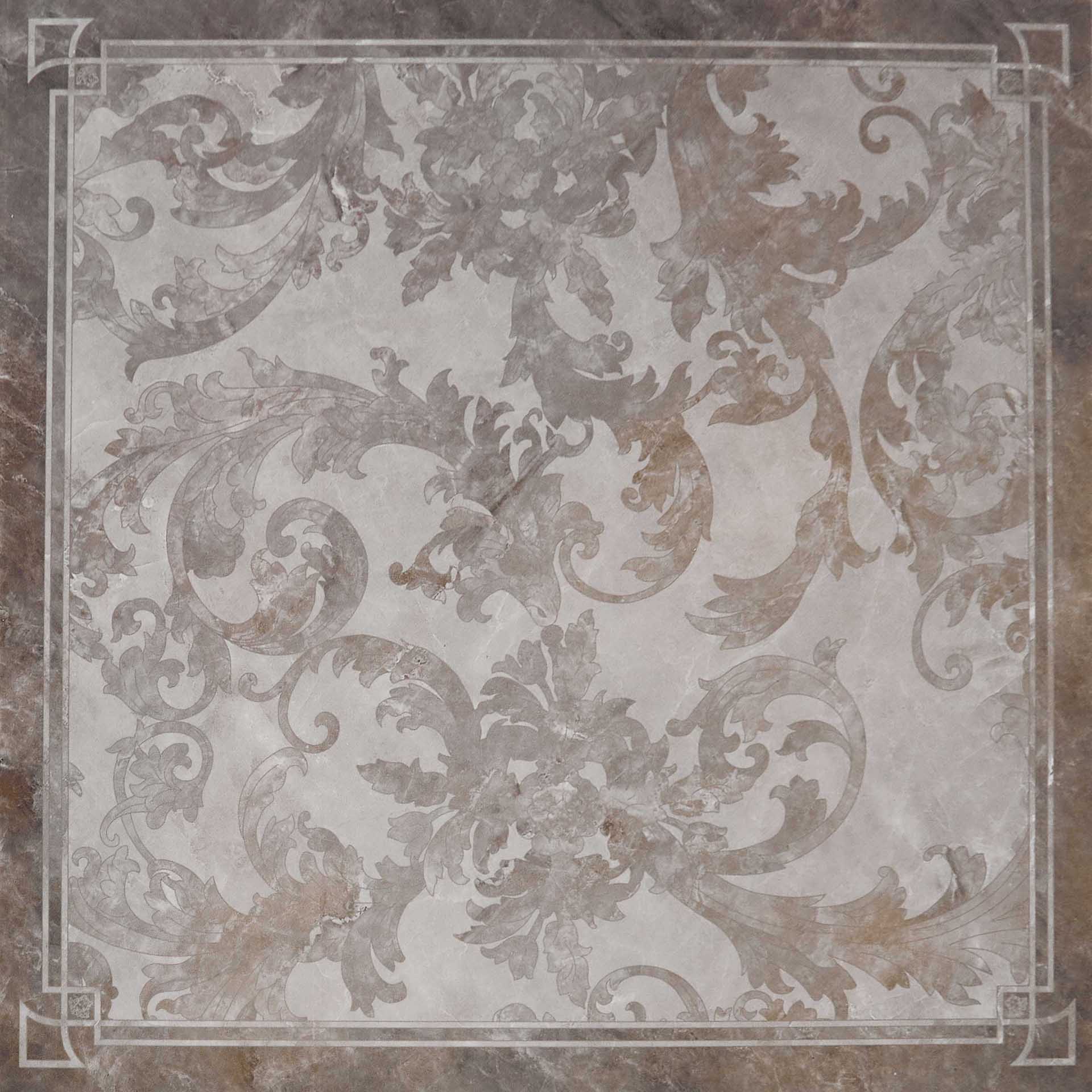 Керамогранит Versace Marble Decoro Cassettone Foglia GRIGIO ONICE