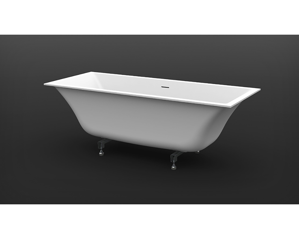 Ванна Shape встраиваемая, 180x80xH60cм, с щелевым сливом переливом click-clack, ножки в комплекте