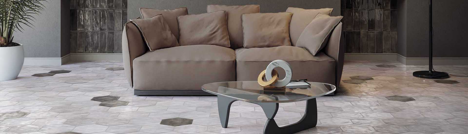Керамогранит Cir Serenissima Fuoritono Fuoribianco Esagona
