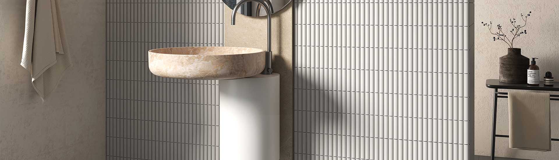 Керамогранит Micro. 3D Forms Fluted Fluted White