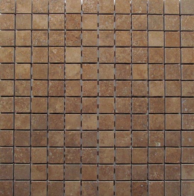Mosaico 2.5x2.5 Su Rete TRAVERTINO NOCE