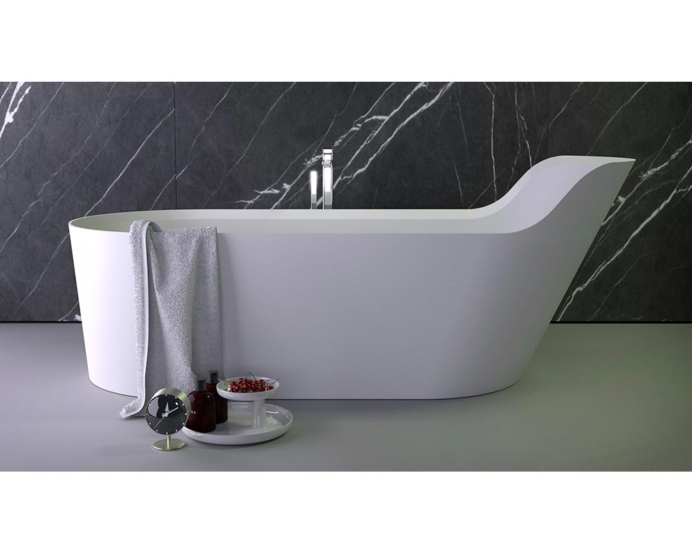Ванна PEARL отдельностоящая, 182x80x70/50Hсм, с щелевым сливом переливом click-clack