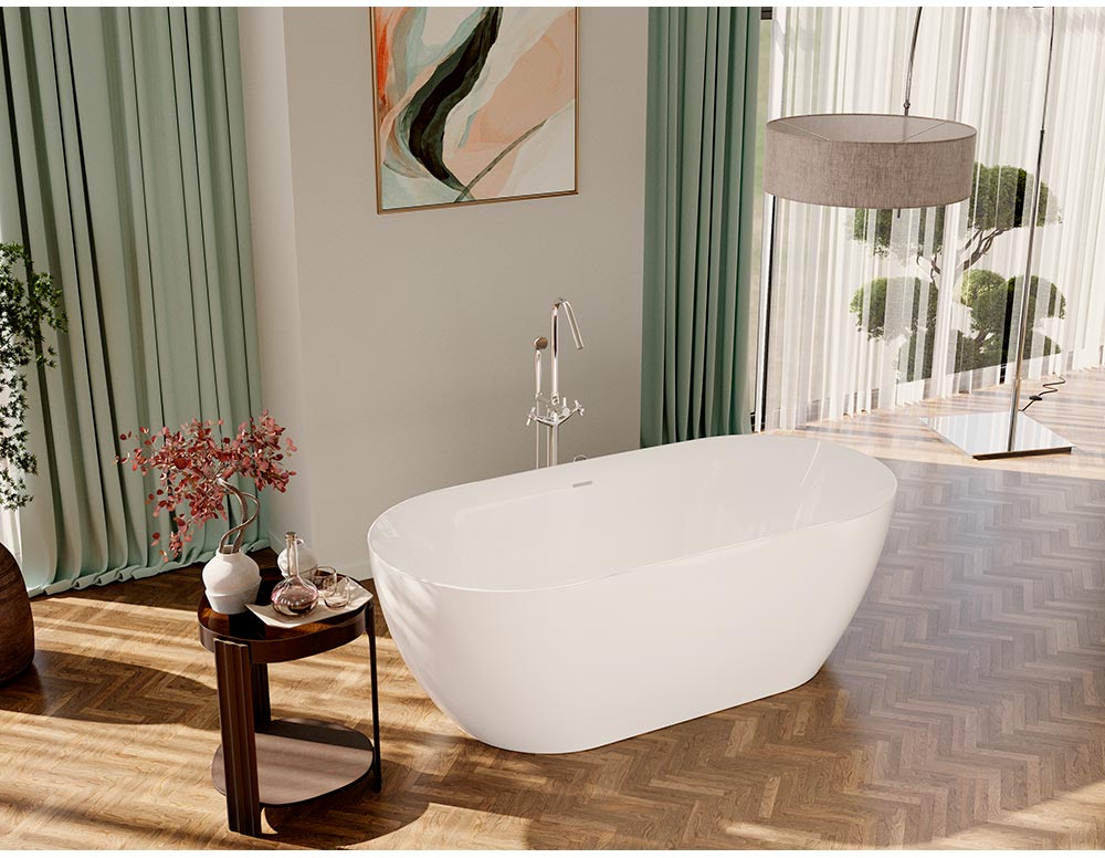 Ванна OPUS акриловая отдельностоящая 170x80x58H, щелевой перелив