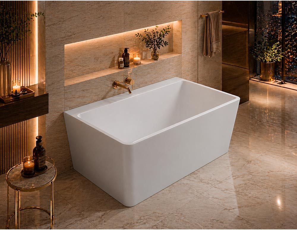 Ванна INDUS акриловая отдельностоящая 170x78x60H, щелевой перелив