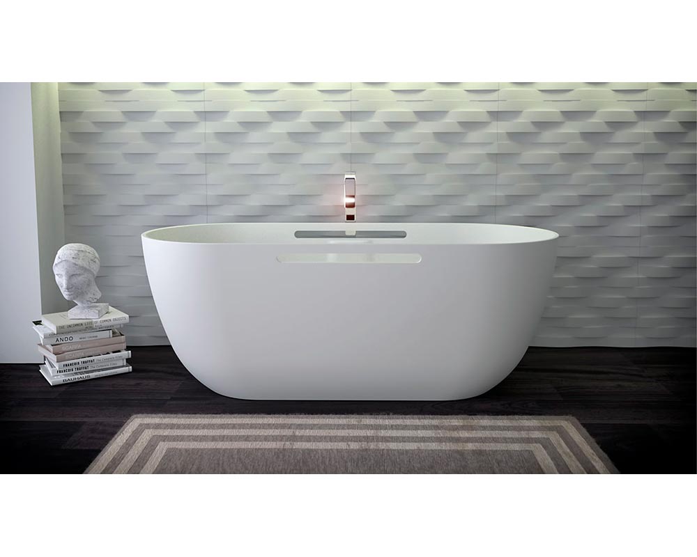 Ванна LOTUS отдельностоящая, с ручками, 170x75x63Hсм, с щелевым сливом-переливом