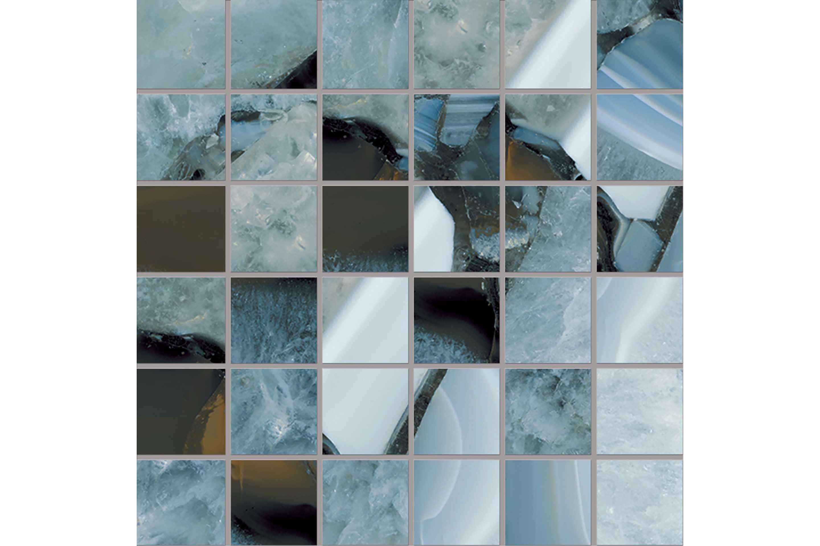 Керамогранит Emil Ceramica Tele Di Marmo Precious Mosaico 5X5 Agate Azure