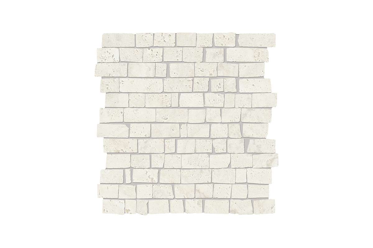 Керамогранит Provenza by Emil Group Unique Travertine Mosaico Mini Block Minimal White