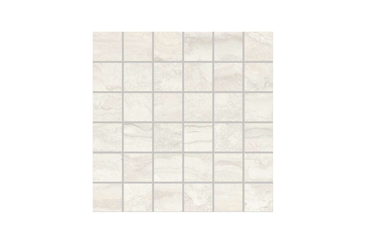 Керамогранит Provenza by Emil Group Unique Travertine Mosaico 5X5 Vein Cut White